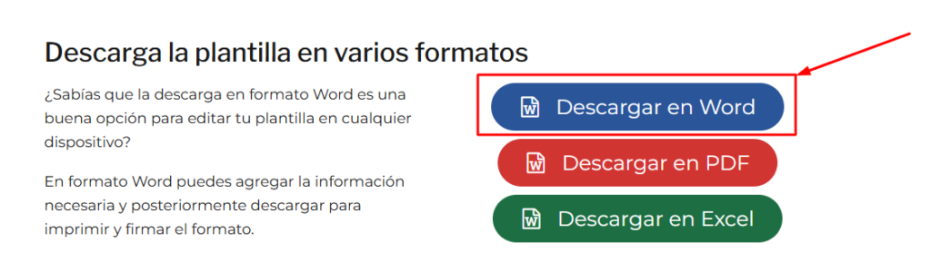 Paso 1 para descargar formato DC3 en Word